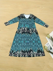  Geometric Print Maxi Dress