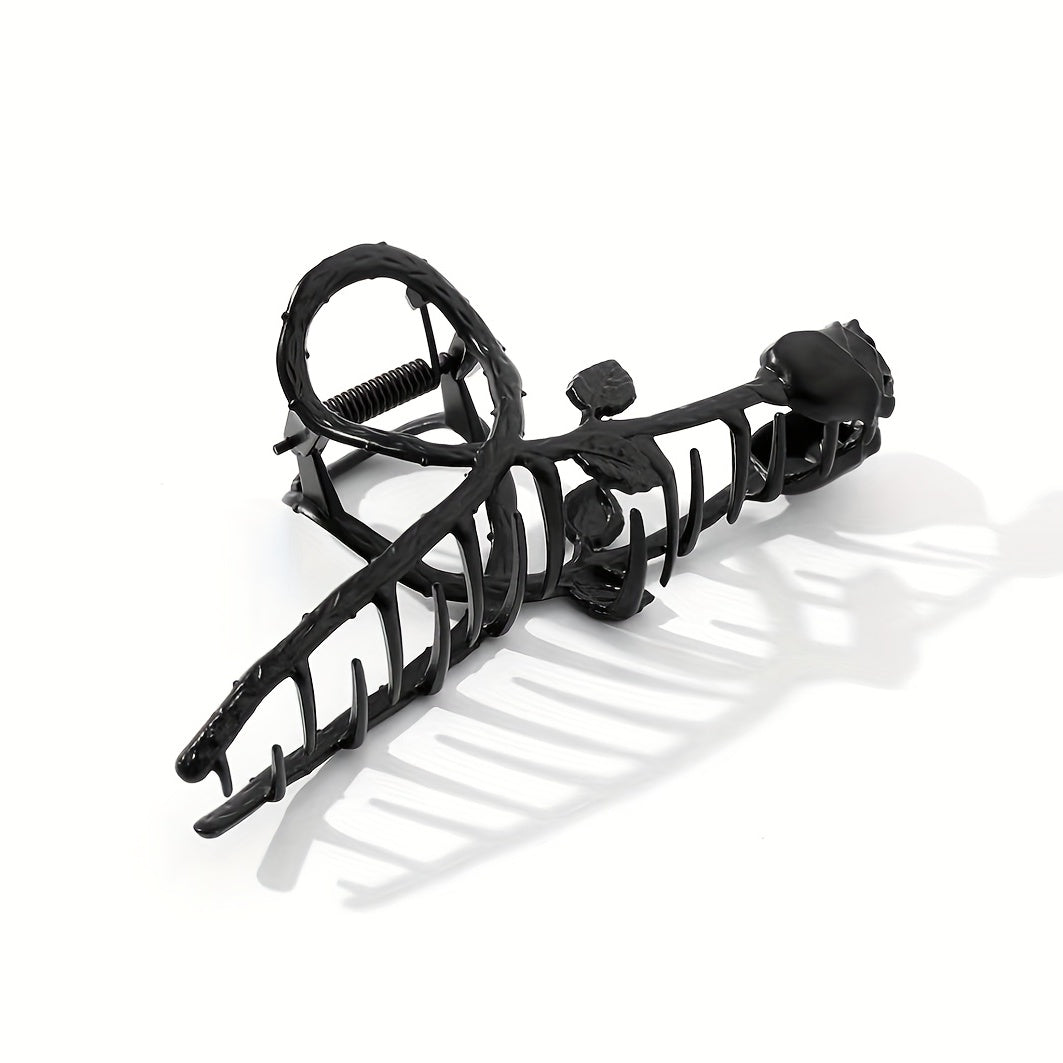 4pcs Rose Flower Hair Claw Metal Ponytail Holder Hair Clip Hair Accessories