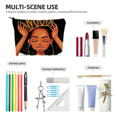 Cartoon Girl Printed Makeup Bag Travel Toiletry Bag