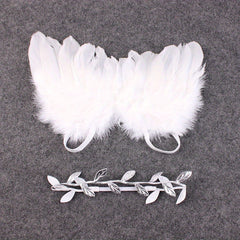2pcs Feather & Leaf Headband Set for Newborn Photography