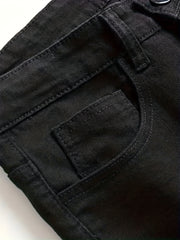 Slim Fit Classic Cotton Jeans Mens Casual Street Style Solid Denim Pants