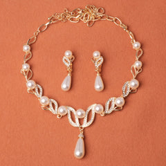 DIY Pearl Necklace Earrings Set Women's Jewelry