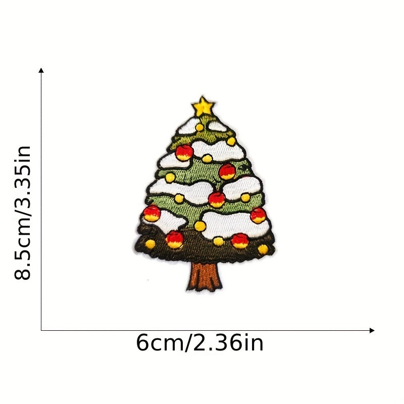 15pcs Christmas Embroidered Patches DIY Crafts Jacket Jeans Dress Decor