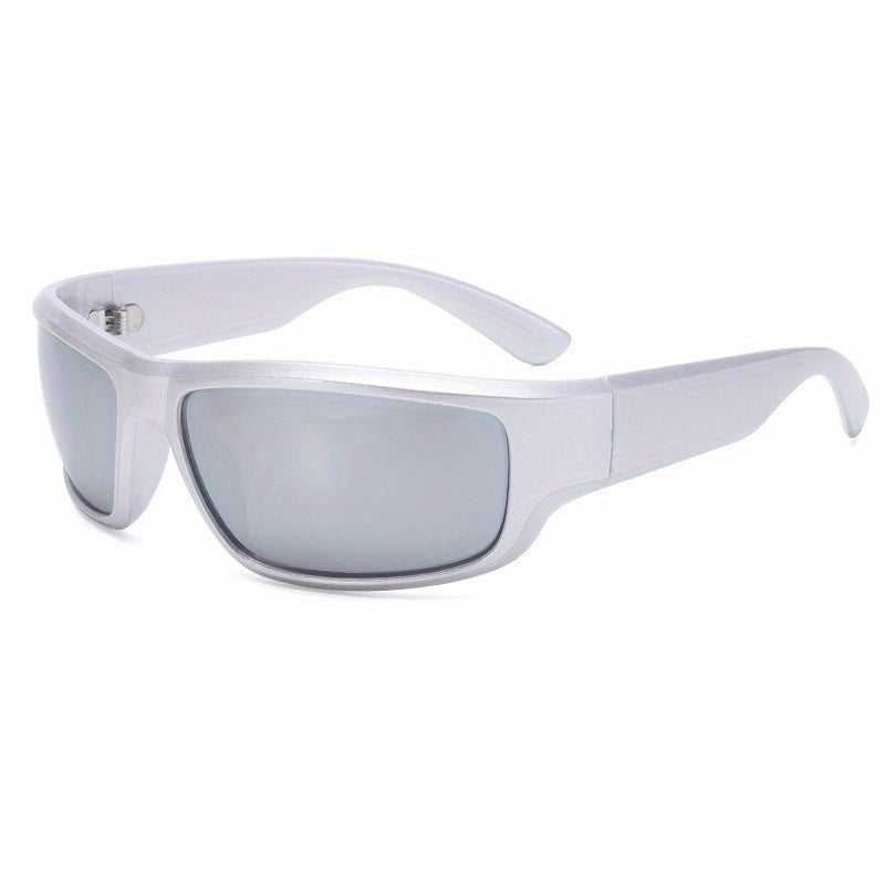 Futuristic Y2K Wrap Sunglasses Mirrored Lens UV400