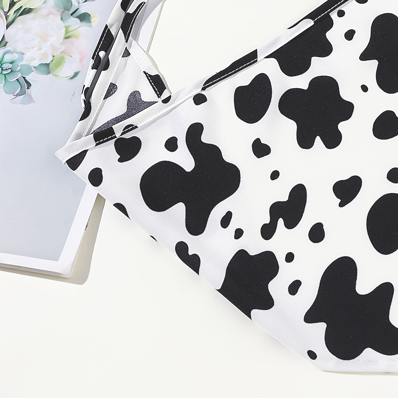 Cow Print Kerchief Dustproof Bandana Hair Accessories