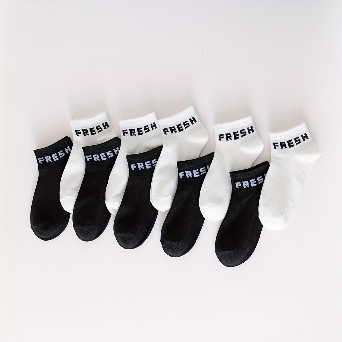 10 Pairs Letter Print Sports Short Socks Women's Stockings