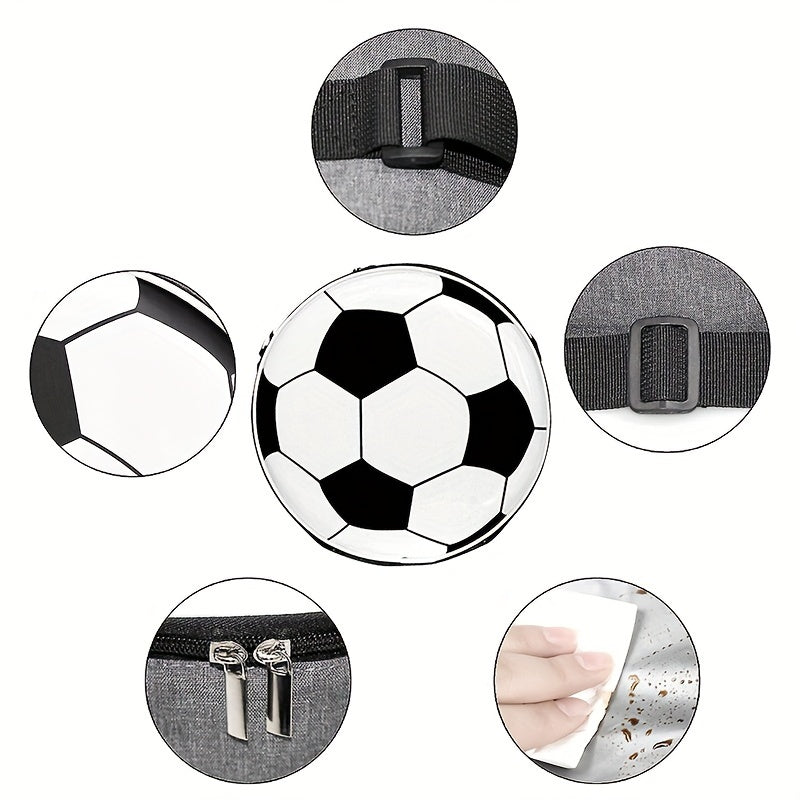 Football Pattern Insulation Bag Portable Reusable Lunch Bags