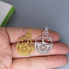 3pcs Vintage Mixed Style Golden Silver Pendant DIY Jewelry Making Accessories