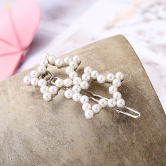 Faux Pearl Hair Clips Geometric Hair Barrettes For Women