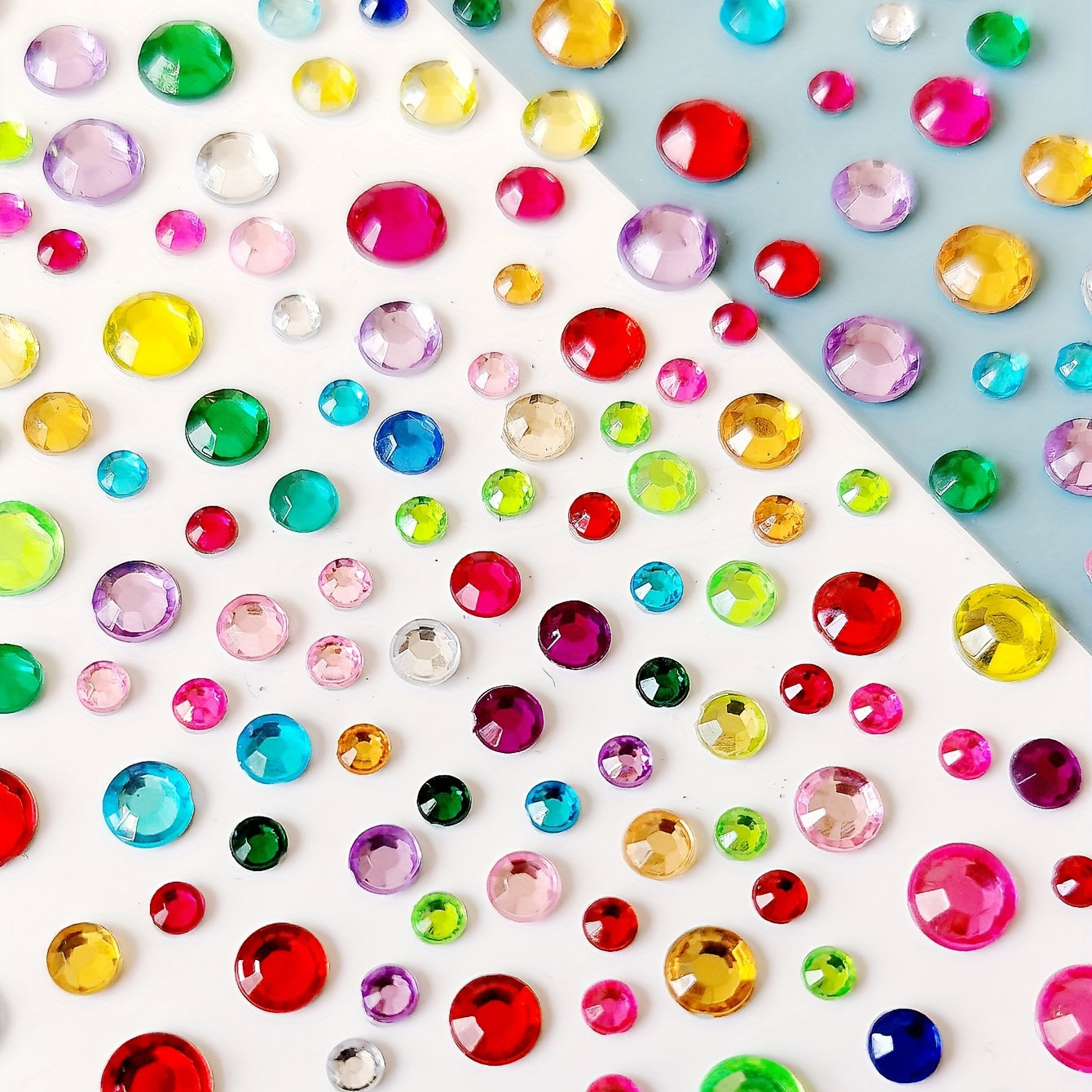 Colorful Round Dot Rhinestone Stickers Gem Beauty Decoration Self Adhesive