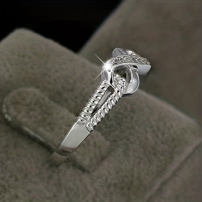 Infinity Symbol Platinum Rhinestone Ring