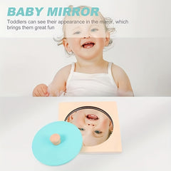 Wooden Mirror Puzzle Busy Board Early Learning Sensory Toy