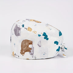Cartoon Nurse Cap with Button Elastic Scrub Hat