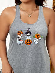  Halloween Nightdress Women's Ghost Print Tank Sleep Dress