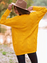  Casual Cardigan Women's Solid Cable Knit Open Front Sweater Cardigan