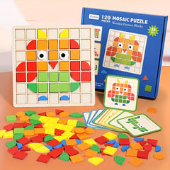 Montessori 3D Mosaic Puzzles Building Blocks Educational Toys