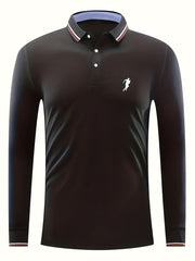 Men's Running Print Shirt Casual Long Sleeve Shirt for Outdoor Spring Fall