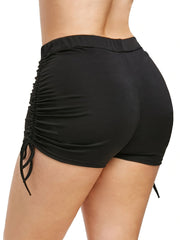  Lace Up Side Ruched Stretch Shorts