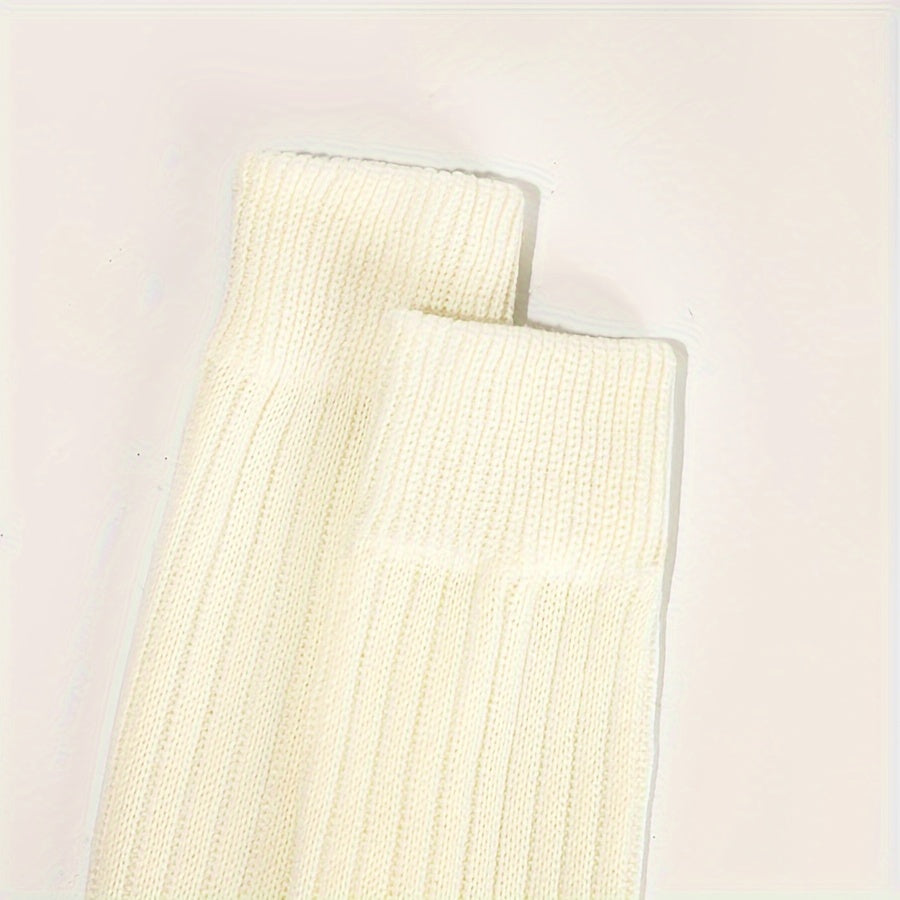 Soft Solid Leg Warmers All match Socks Women's Stockings