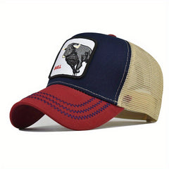Bull Cash Cartoon Baseball Cap Animal Embroidery Patch Trucker Hat