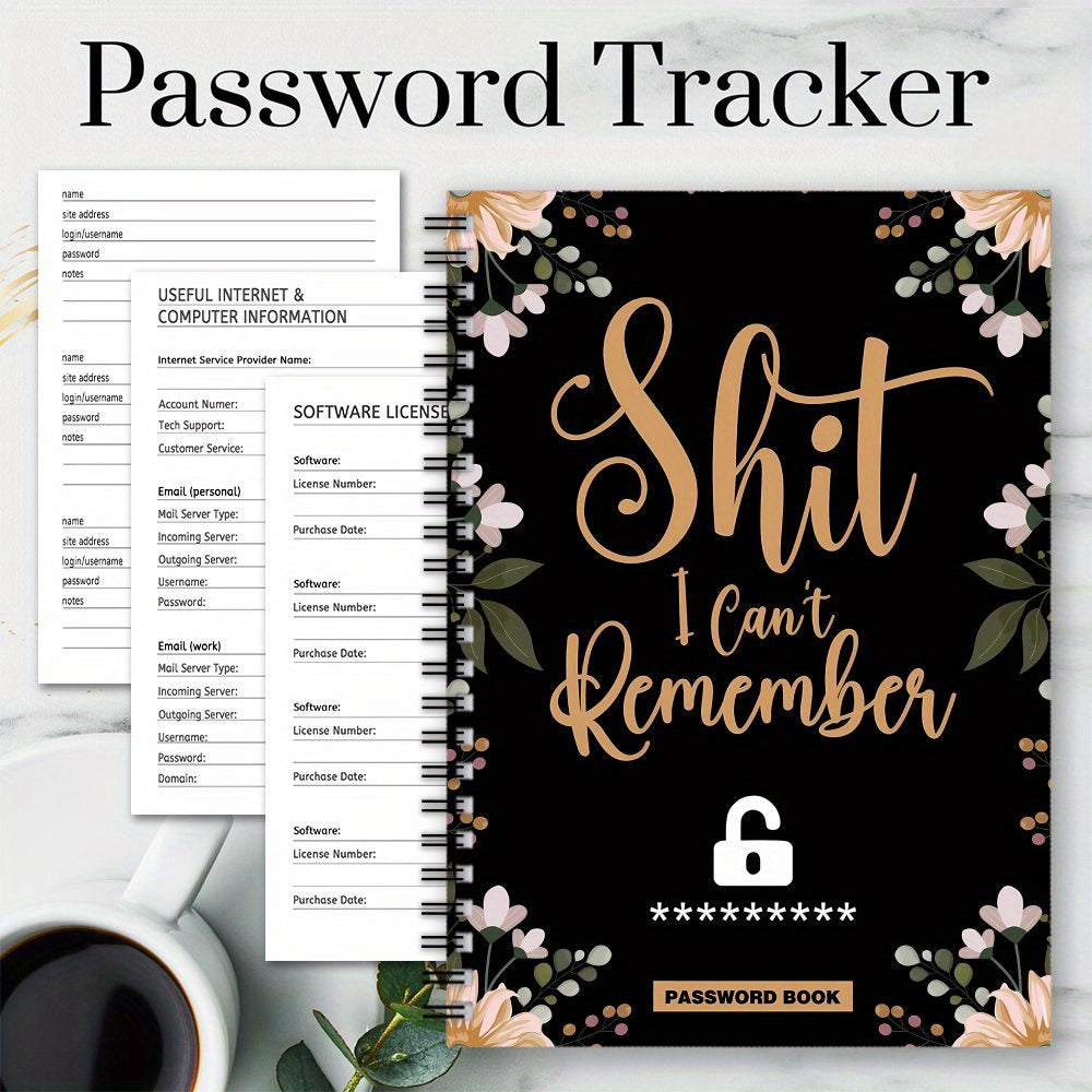 Humorous Floral Password Notebook 1pc