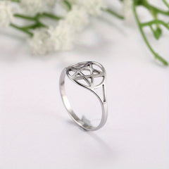 Stainless Steel Pentagram Symbol Ring for Men