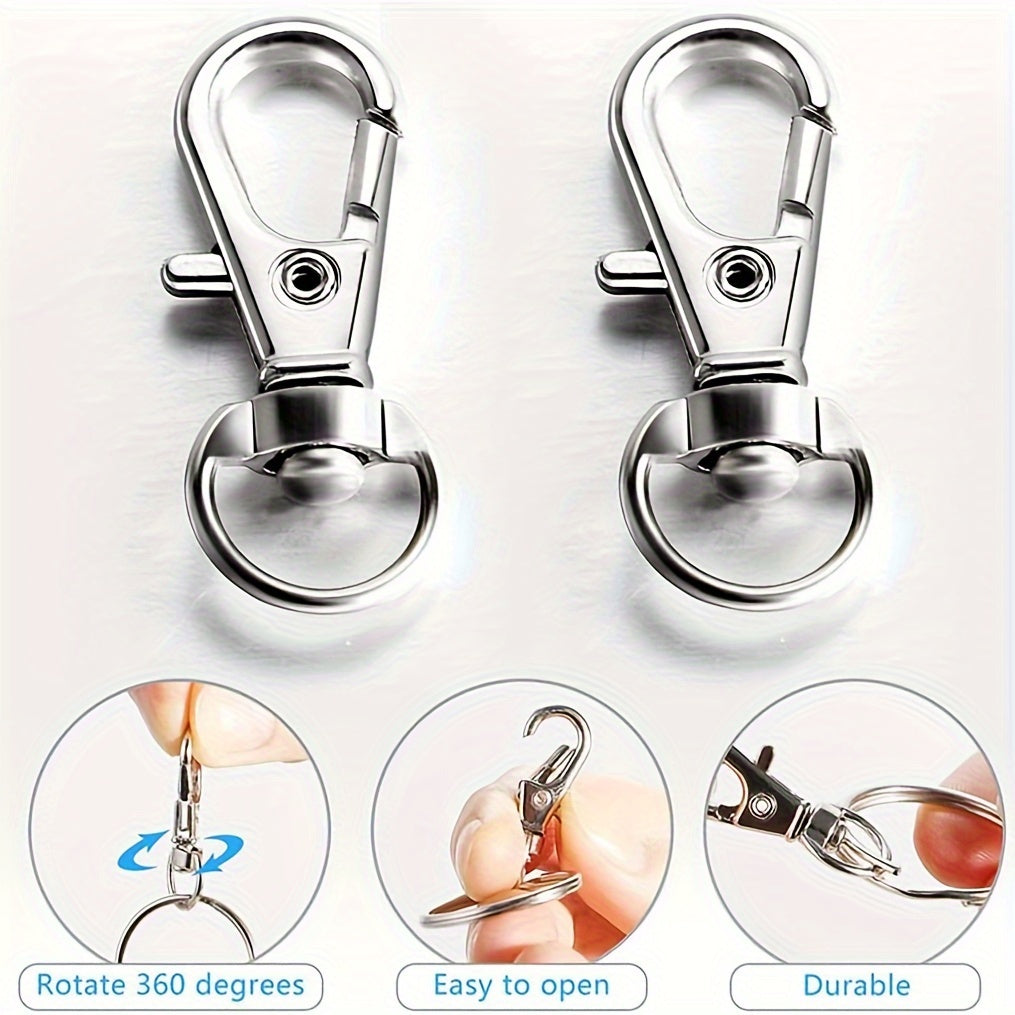 20pcs Stainless Steel Keychain DIY Hook Buckle Swivel Joint Key Chain Accessorie
