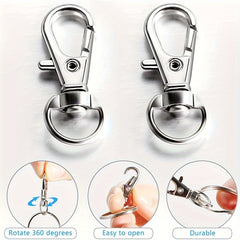 20pcs Stainless Steel Keychain DIY Hook Buckle Swivel Joint Key Chain Accessorie