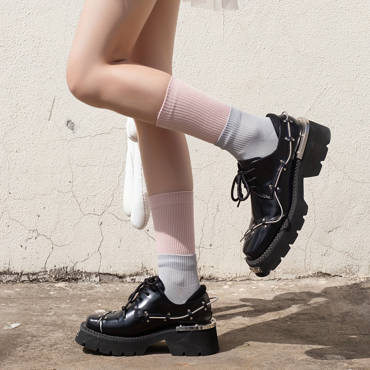 Colorblock Crew Socks for Women
