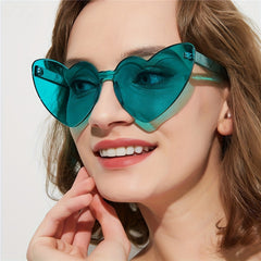 Heart Sunglasses For Women Men Solid One piece Jelly Glasses For Summer