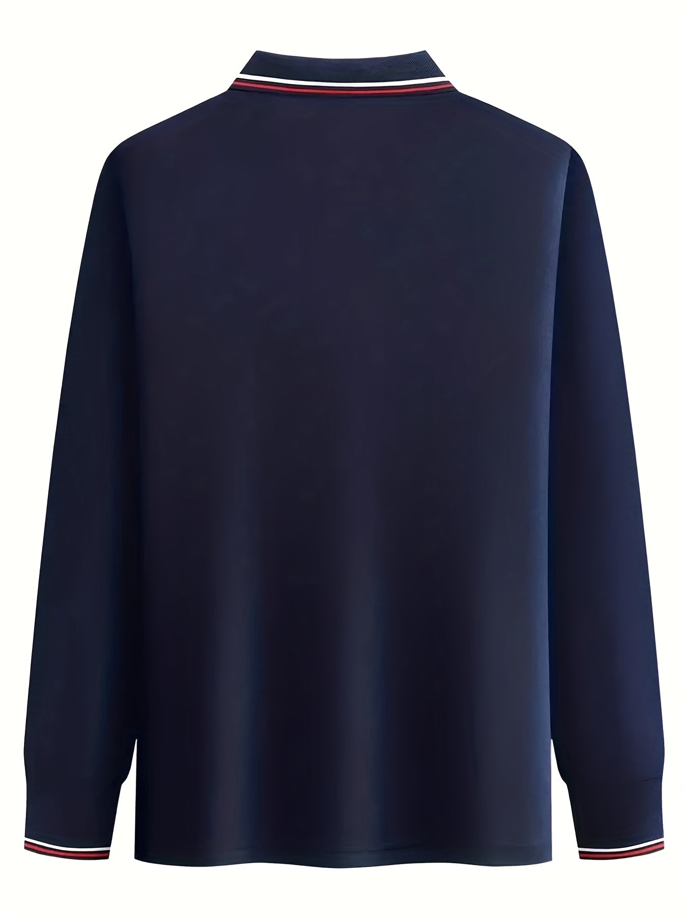 Men's Geometry Print Long Sleeve Polo Shirt Casual Slightly Stretch Breathable