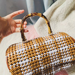 Bamboo Handle Satchel Bag Strap DIY Travel Accessories