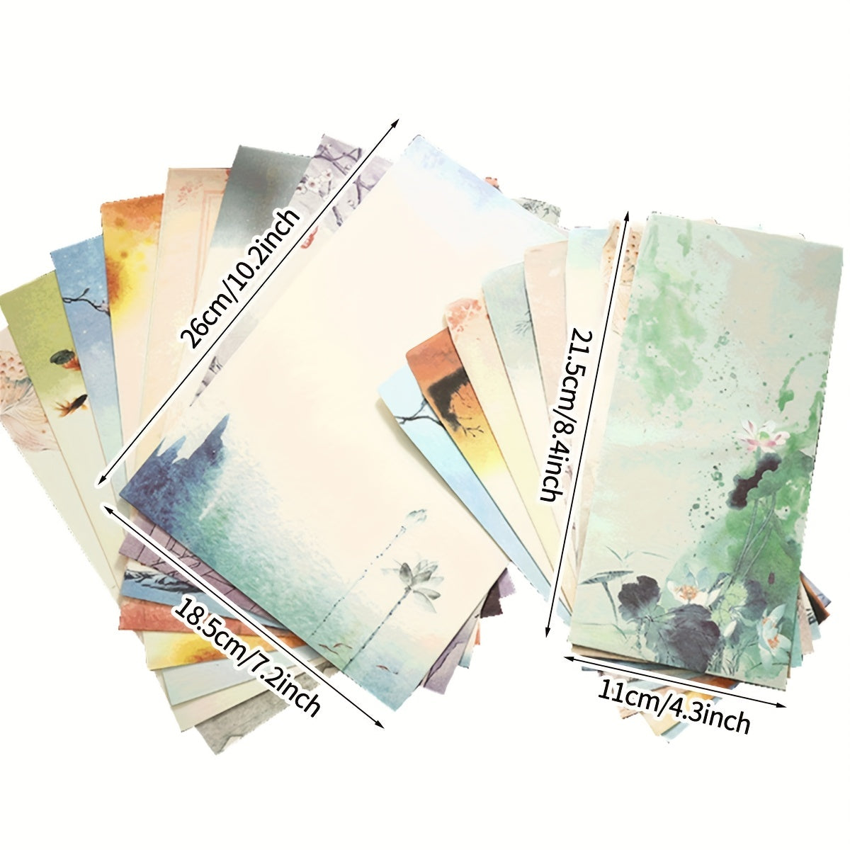 6pcs Vintage Stationary Set, Letter Paper and Envelopes, Retro Flowers Design