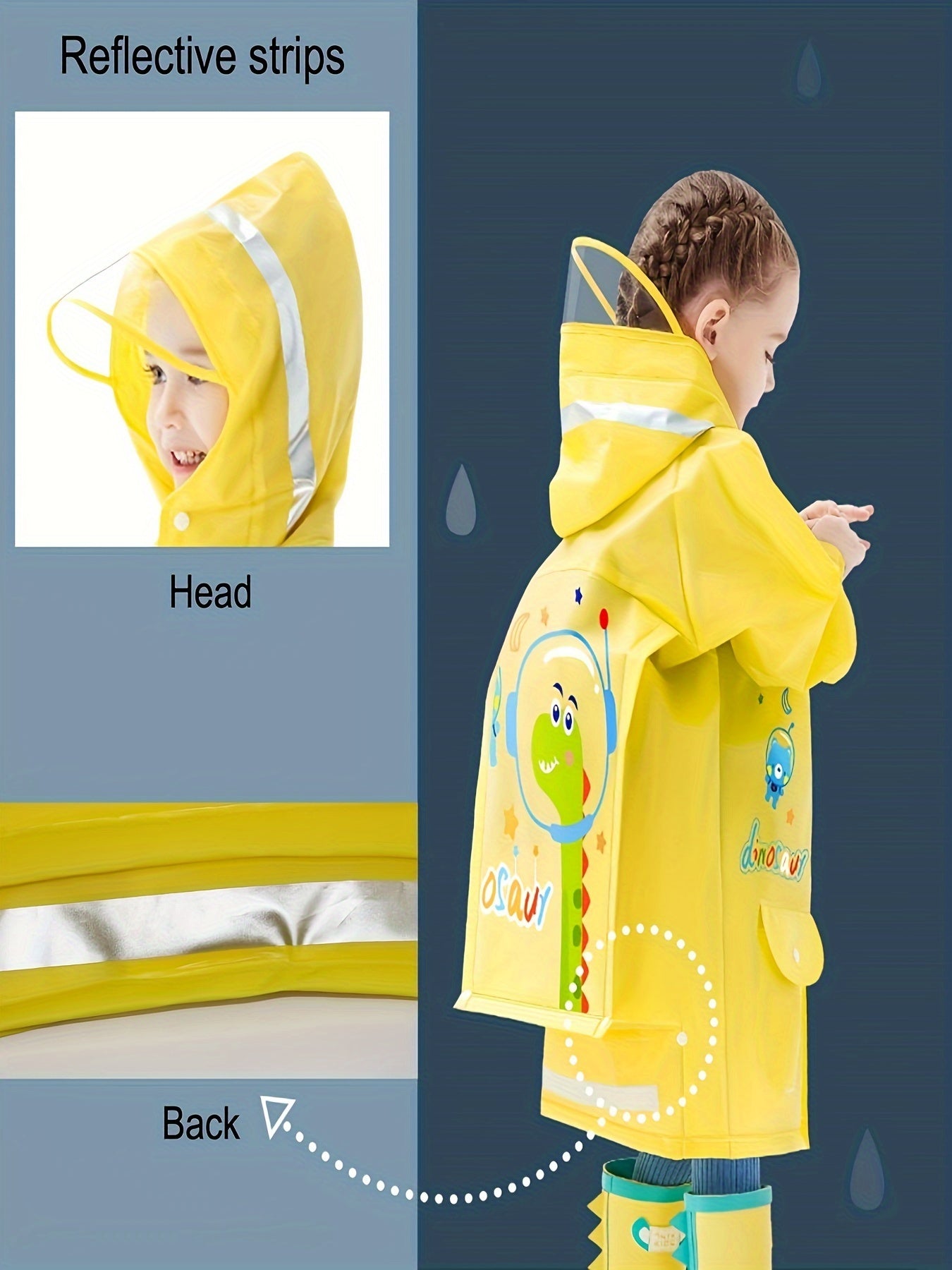 Girls Unicorn Graphic Hooded Raincoat - Gift