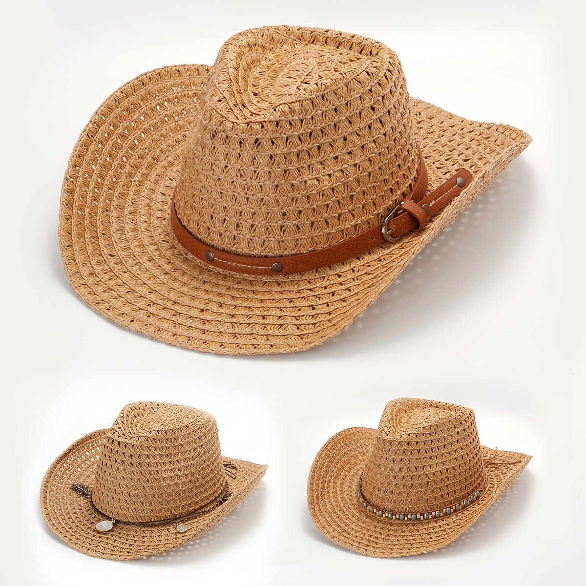 Summer Women Straw Hat Cowboy Hat British Style Beach Fedora