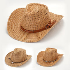 Summer Women Straw Hat Cowboy Hat British Style Beach Fedora