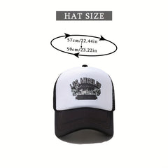 LA Print Trucker Hat Mesh Breathable Baseball Cap Unisex Dad Hats