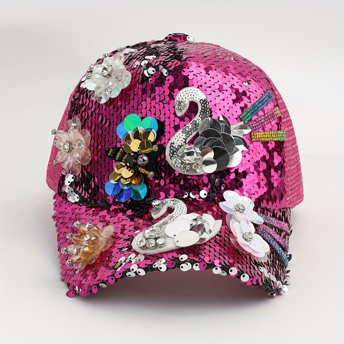 Rhinestone Sequin Baseball Cap Women's Sunshade Peaked Cap