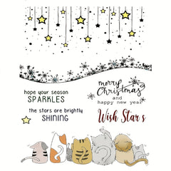 Cat Transparent Stamp Under The Stars Greeting Mood Word