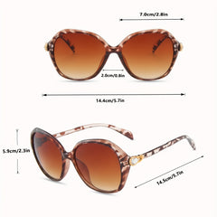 Y2K Oval Sunglasses Rhinestone Decor Gradient Glasses UV400