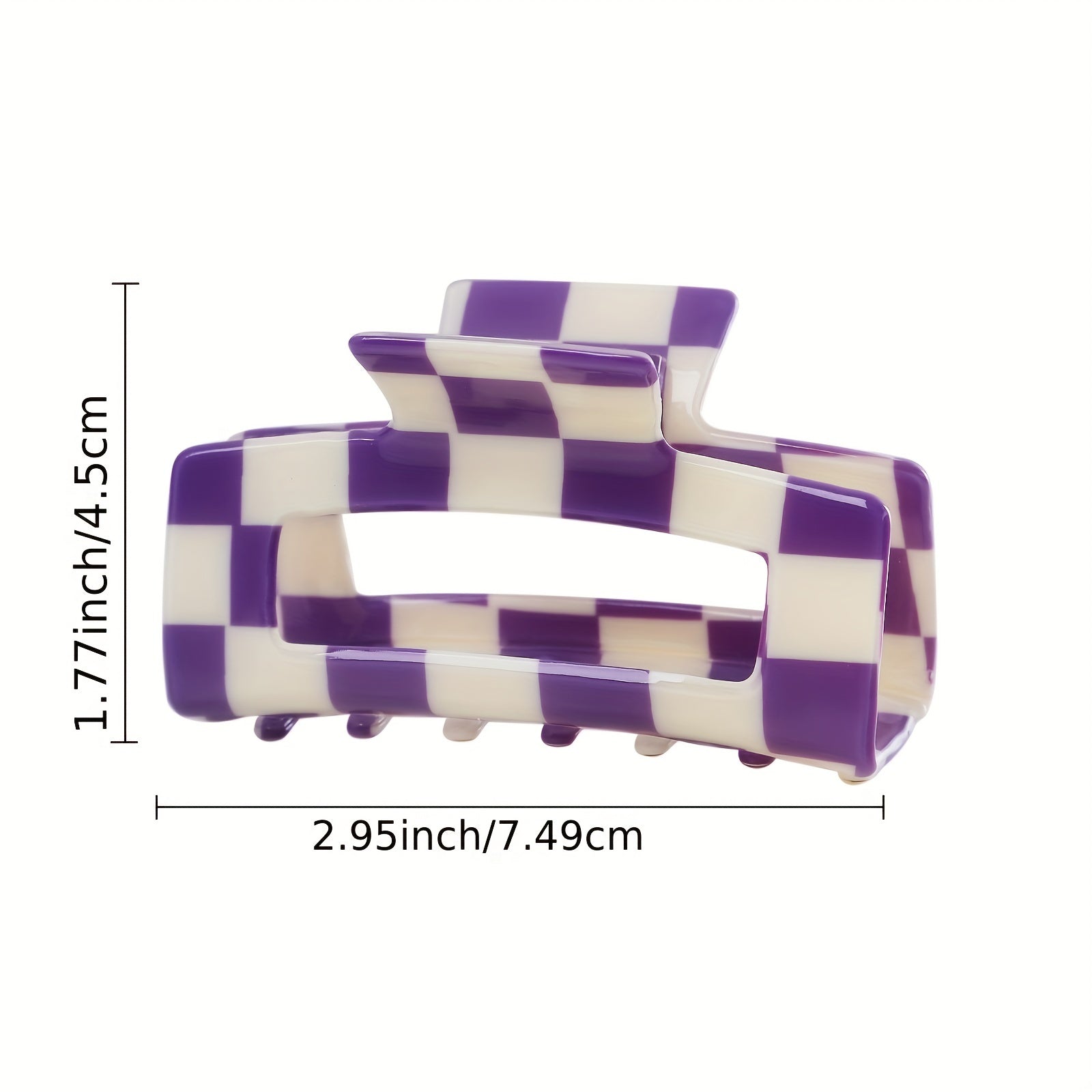 Purple Plaid Hair Claw for Thick Curly Hair Women Accessories