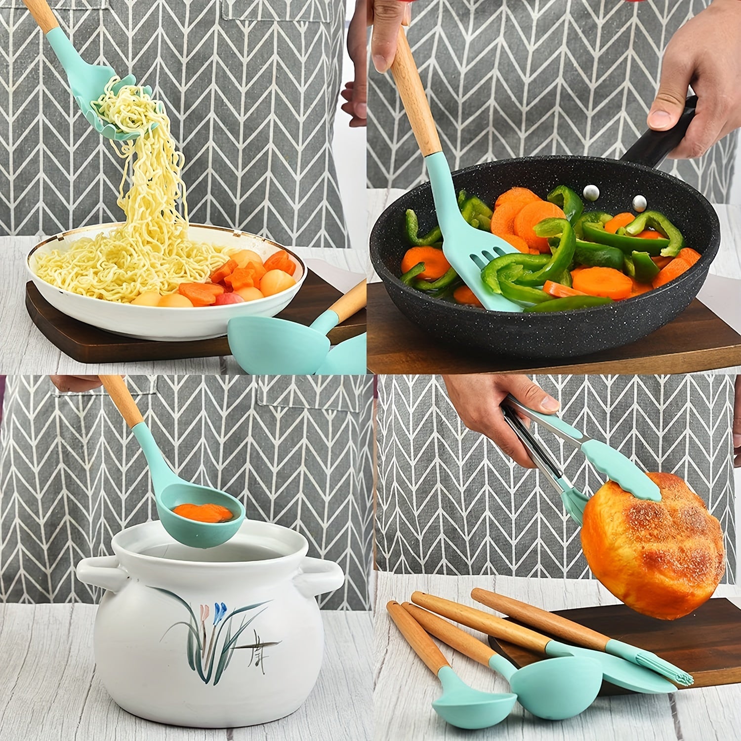 12-Piece Silicone Kitchen Utensil Set - Non Stick & Durable Cooking Tools