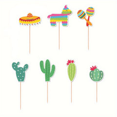 7pcs Mexican Spring Scenery Cake Decoration Set