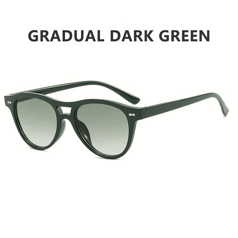 Aviator Sunglasses Gradient Lens Rivet Decor UV400
