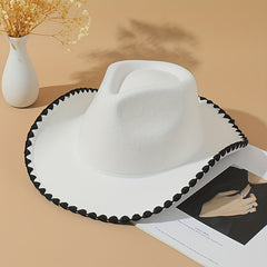 Vintage Western Cowboy Hat Classic Fedora Cap Unisex Warm Felt Sun Hat