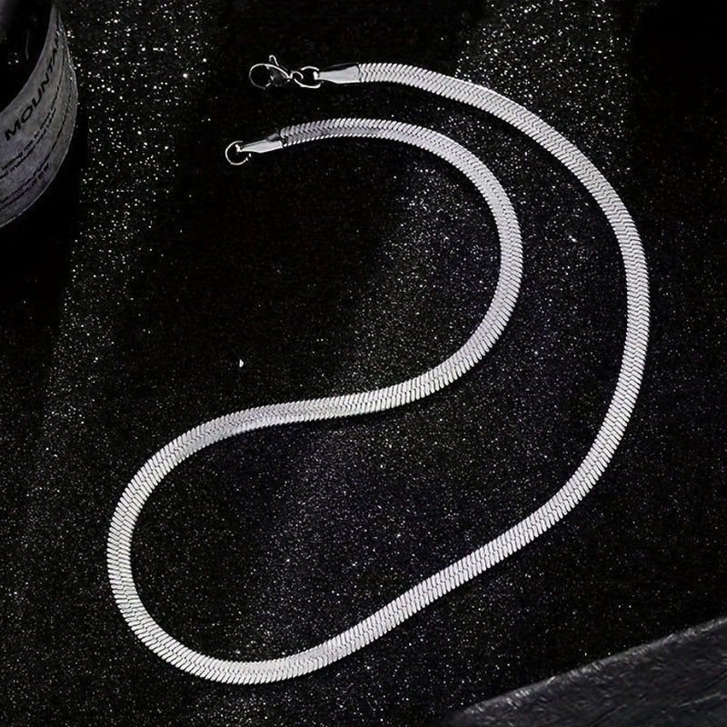 Titanium Steel Smooth Snake Necklace Hip Hop Chain Men's Accessories