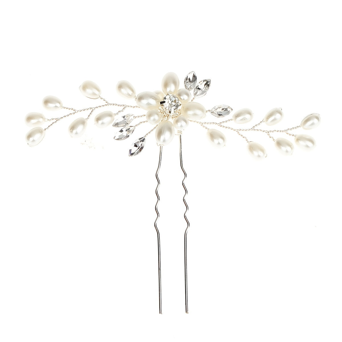 Crystal & Pearl Bridal Hairpin Wedding Hair Clip