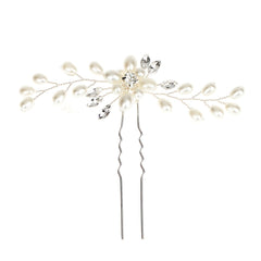 Crystal & Pearl Bridal Hairpin Wedding Hair Clip