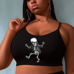  Halloween Skull Print Cami Top Women's
