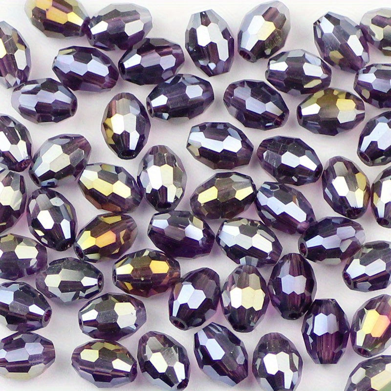 50pcs 6x8mm Colorful Glass Crystal Beads DIY Jewelry Accessories